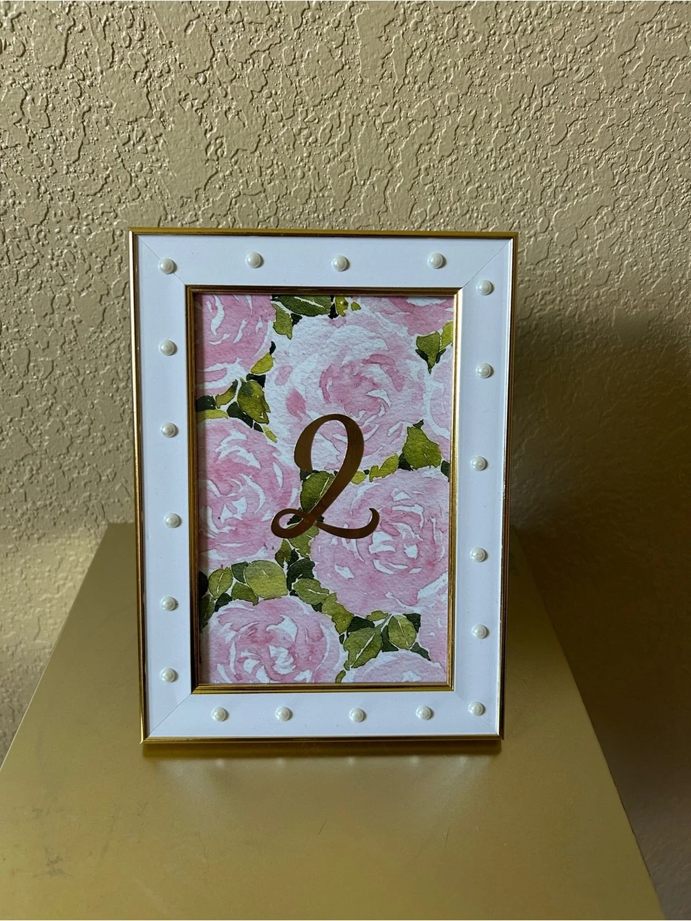 1- 11 White and Gold Floral Numbered Table Frame
